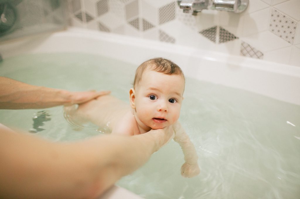Baby in bathroom